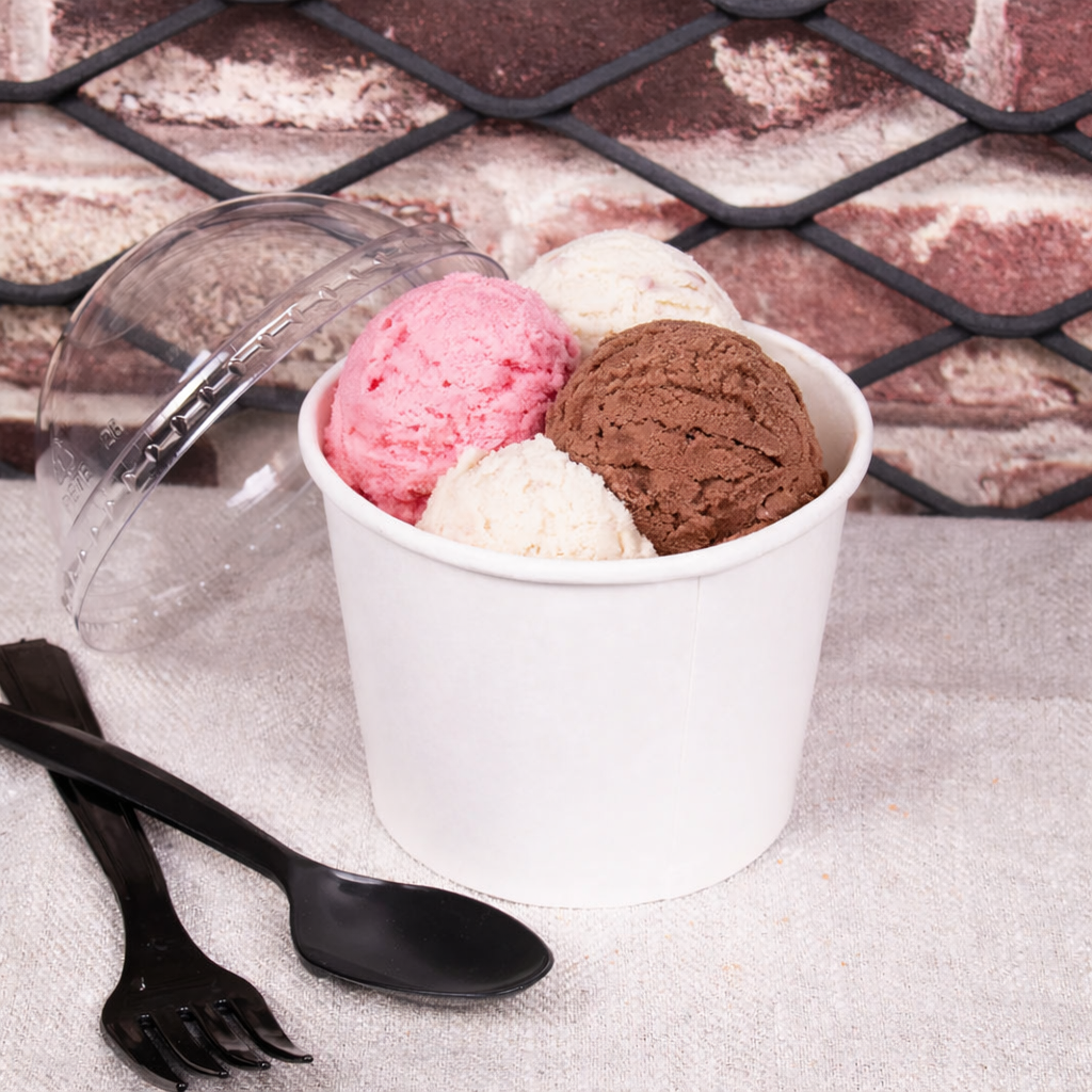 Frozen Yogurt Lid Clear Round Dome With No Hole 8-12 oz. - 1000/Case