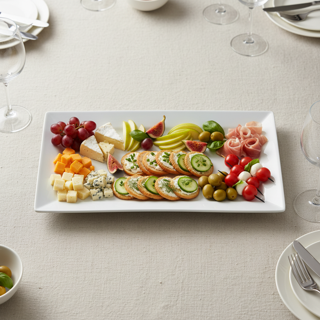 Yanco Platter Rectangular Bright White 12" x 7.8" ML-212- 12/Case