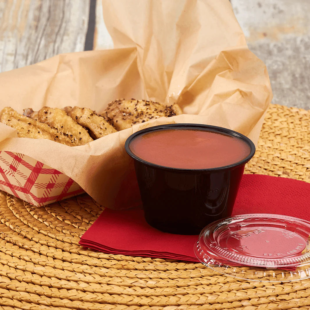 Plastic Portion Cup Black 4 oz. - 2500/Case