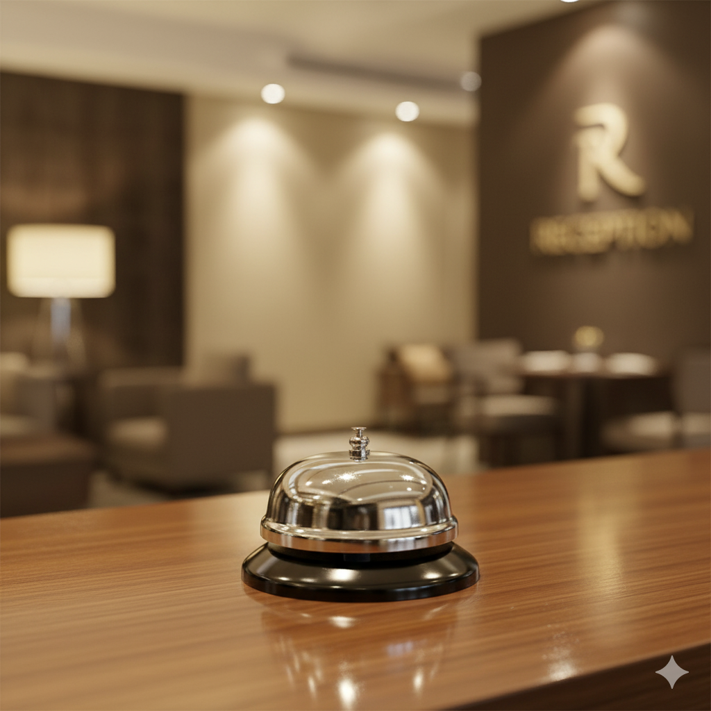 Winco Call Bell Round Plastic Base Chrome Plated 4" Diameter CBEL-2