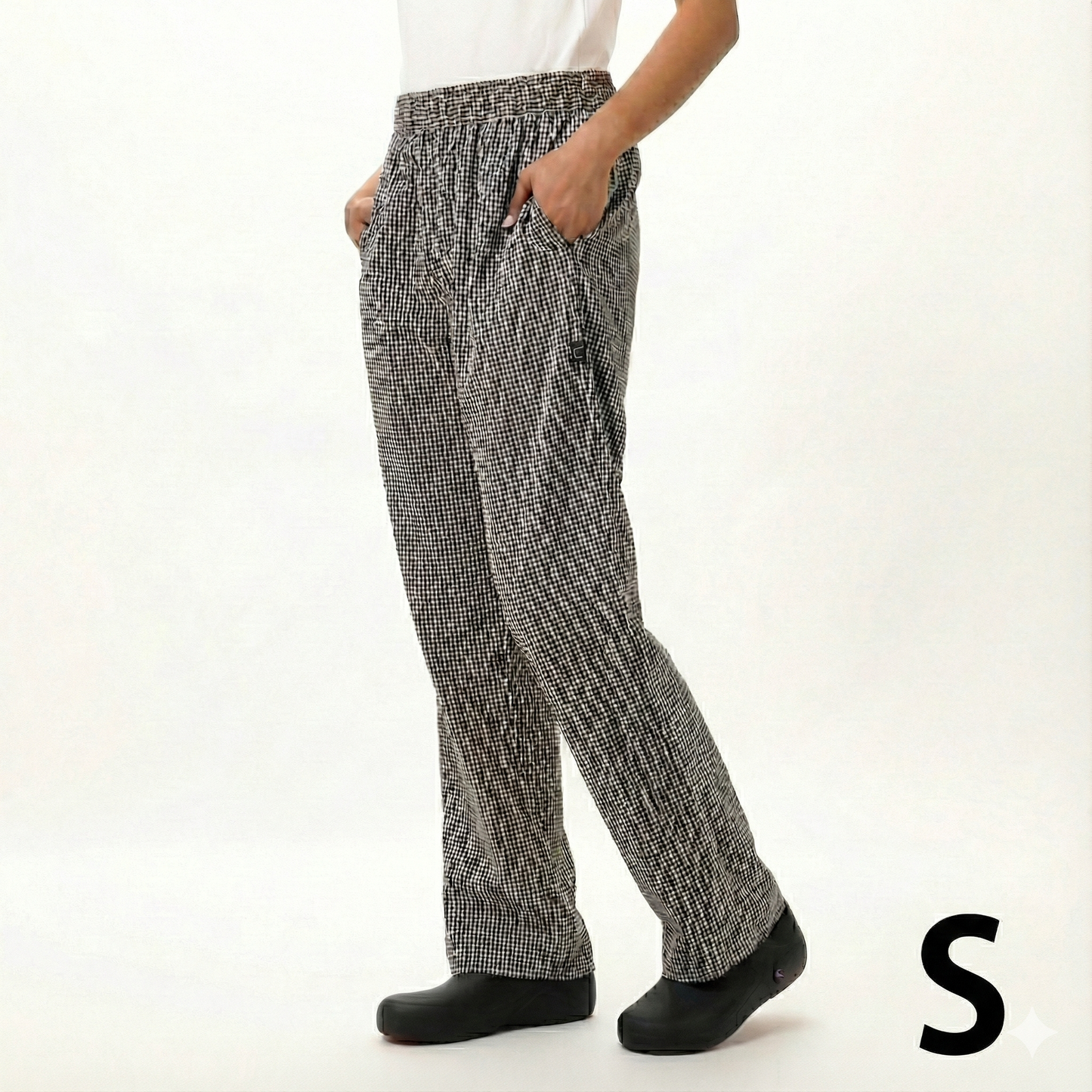 Chef Works Women's Chef Pants Black & White Check Small PW005-SCH-S