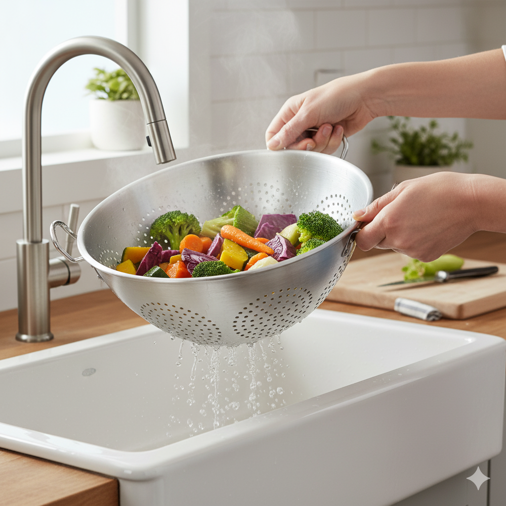 Winco Colander w/ Handles No Base Aluminum 16 Qt. ALO-16H