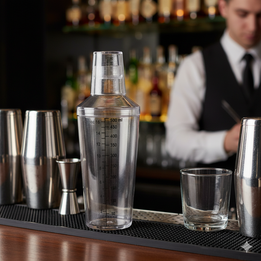 Winco Plastic Bar Shaker Includes Cap Clear 16 oz. BS-16PC