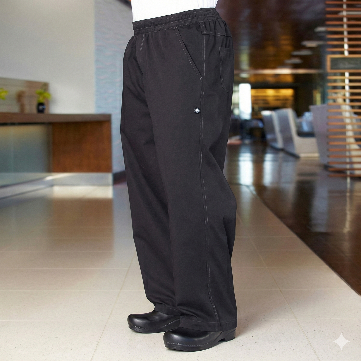 Chef Works Basic Baggy Pants Black Small Size BBLW-BLK-S