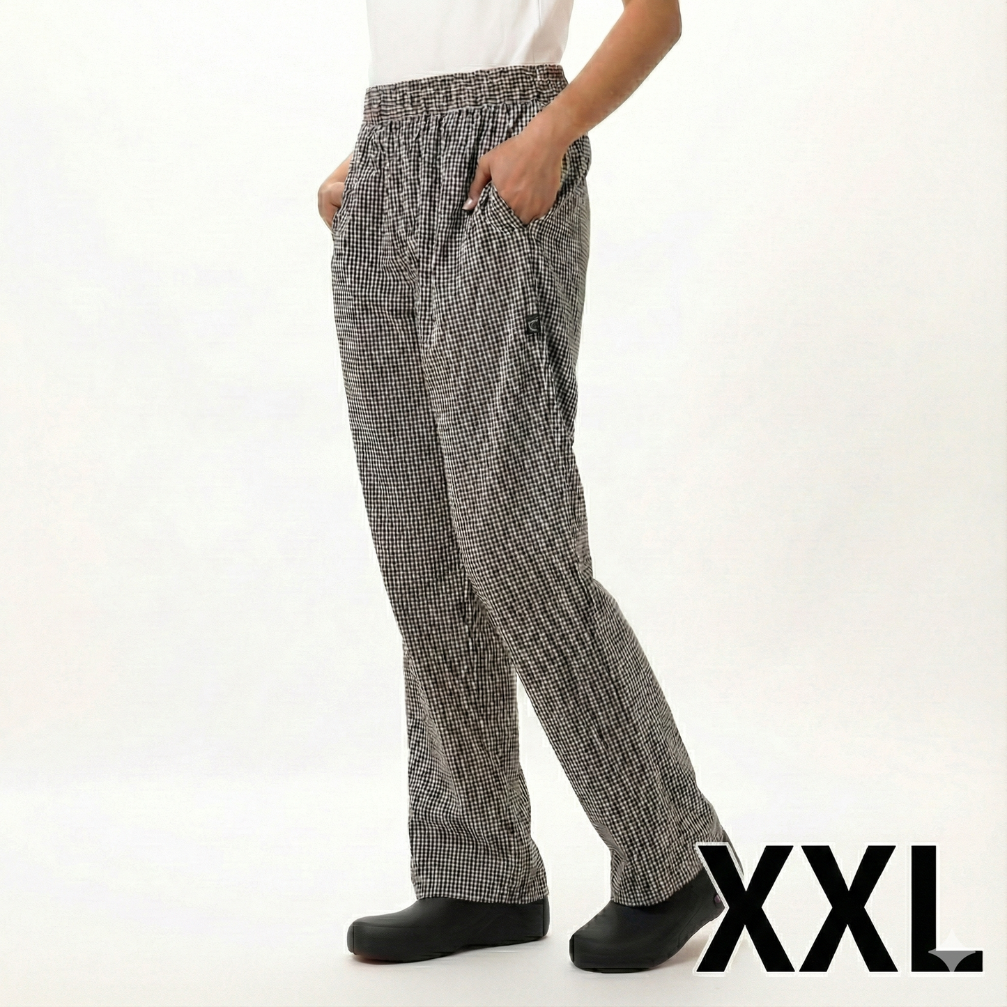 Chef Works Women's Chef Pants Black & White Check XXL WBAW0002XL
