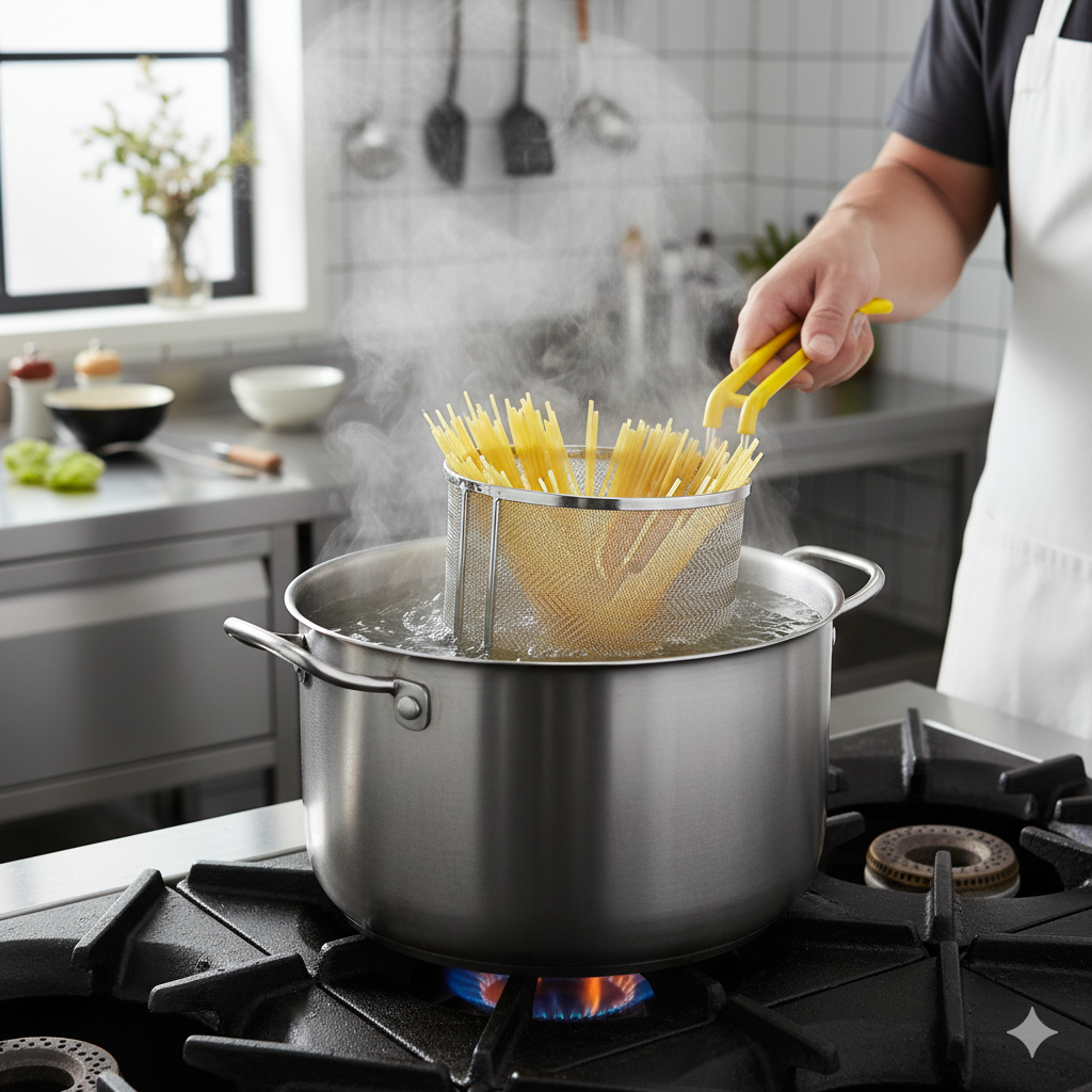 Winco Connoisseur Pasta Boil Basket Wide 6.5" x 7" MPF-67