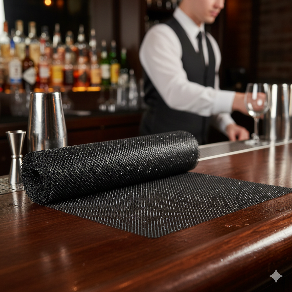 Winco Plastic Bar Liner Black  2' x 40' BL-240K