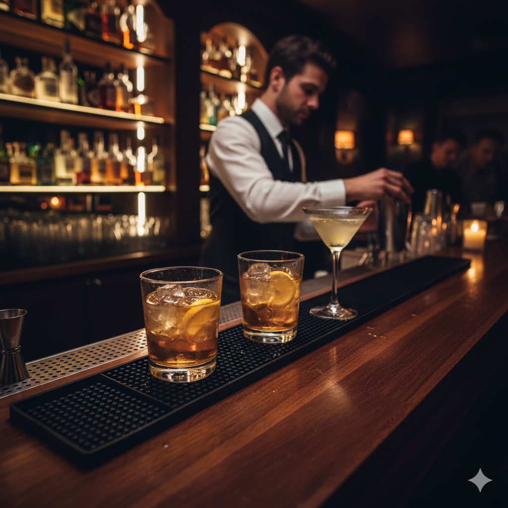 Winco Bar Mat Black Rubber 27" x 3.25" BM-327K