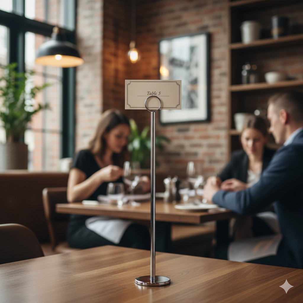 Winco Table Number Holder Chrome-Plated Steel Mirror Finish 15"H TBH-15