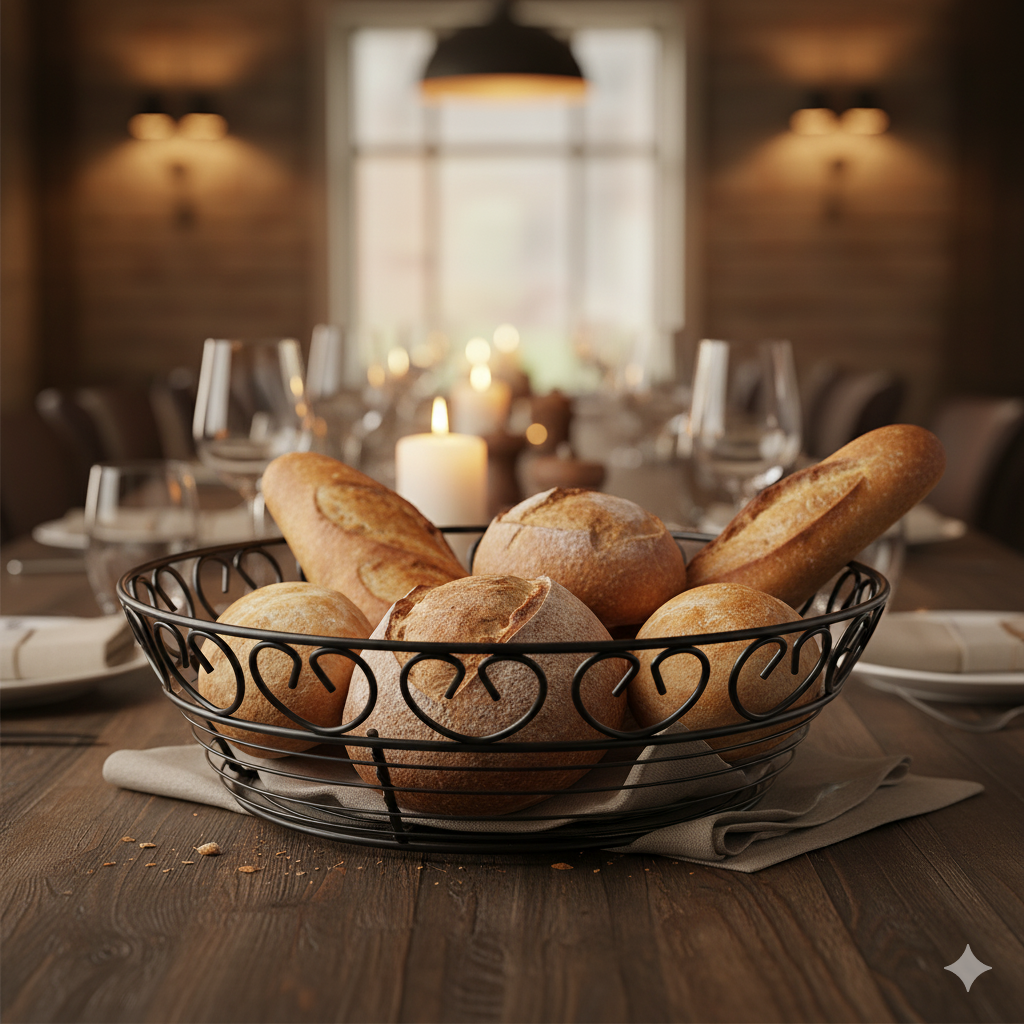 Winco Bread/Fruit Basket Round 8" Dia. x 2-1/4" H WBKG-8R