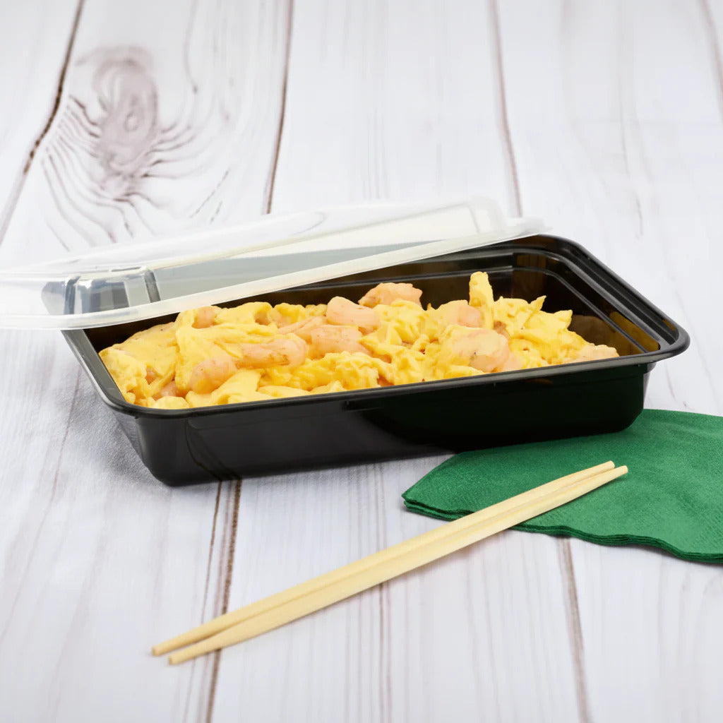 Microwaveable Plastic Container Oblong 28 oz. - 150/Case