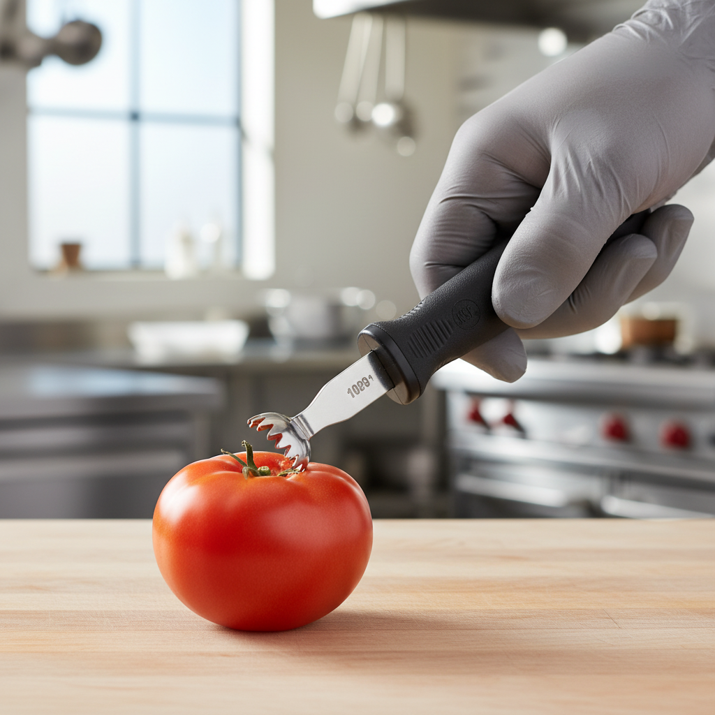 Tablecraft Products Perfect Grip Tomato Stem Corer Stainless Steel 10991