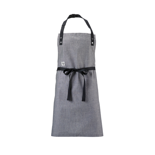 Mercer Culinary Light Gray Metro Edge Bib Apron 29.25" x 32" M63205GRY