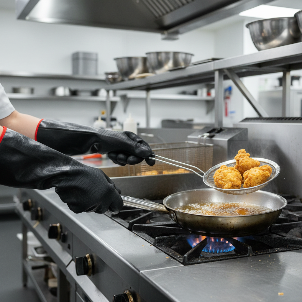 Tablecraft High Heat Fryer Gloves 18" Pair of 2 12298