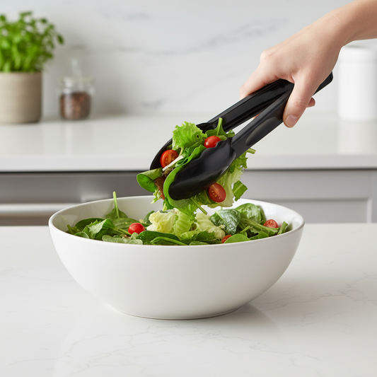 Cambro Lugano® Tongs Scalloped Edge Black 6" 6TGS110