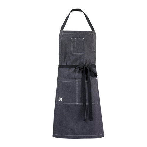 Mercer Culinary Charcoal Gray Metro Edge Bib Apron 29.75" x 34" M63206DEN