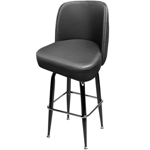 Oak Street Manufacturing Swivel Bar Stool Black Square Frame