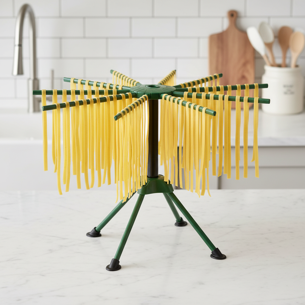 Harold Imports Collapsible Pasta Drying Rack Green 10 Dowels 12010