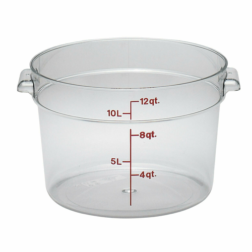 Cambro Polyethylene Clear Round Food Storage Container 12 Qt. RFSCW12135