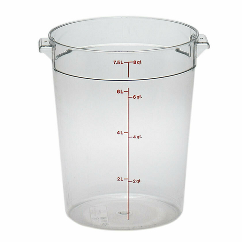 Cambro Polycarbonate Clear Round Food Storage Container 8 Qt. RFSCW8135