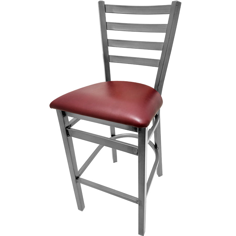 Oak Street Mfg. Clear Coat Frame Ladder Back No Swivel Bar Stool SL135C-1