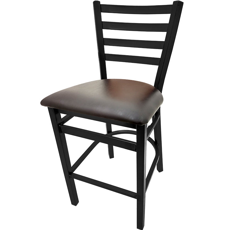 Oak Street Mfg. Black Coat Frame with XL Ladder Back No Swivel Bar Stool SL3301P