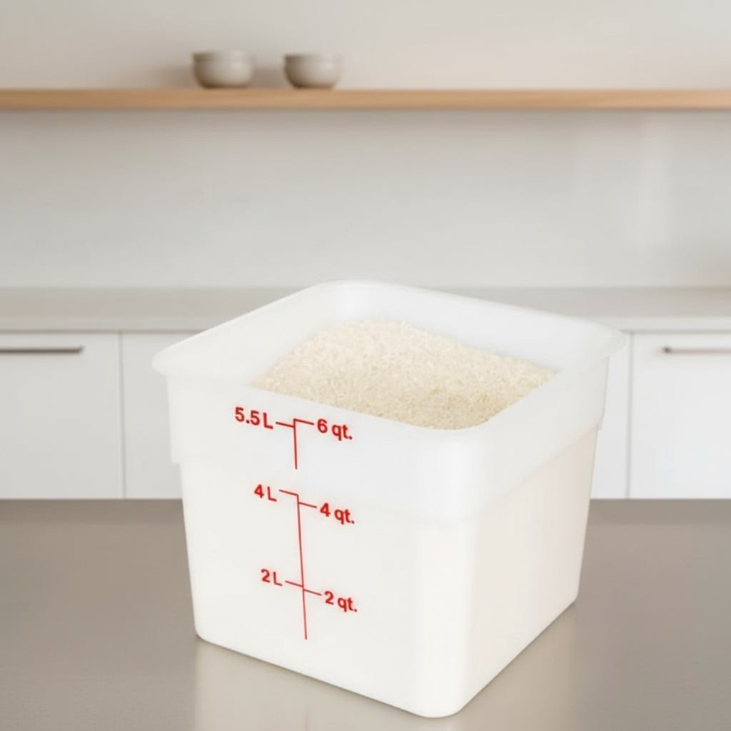 Cambro Polyethylene Square White Food Storage Container 6 Qt. 6SFSP148