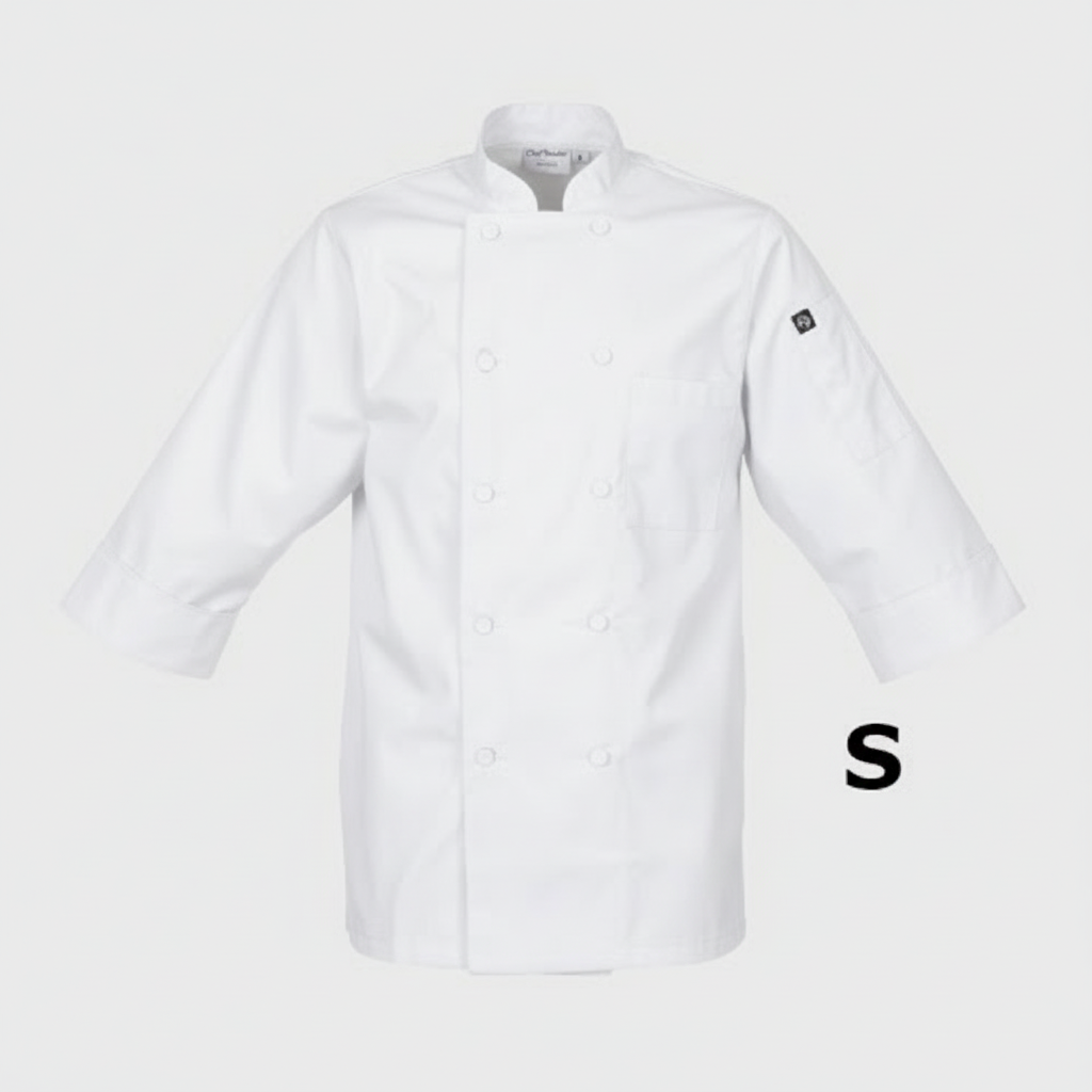 Chef Works Morocco Chef Coat 3/4 Sleeve White Small JLCLWHTS