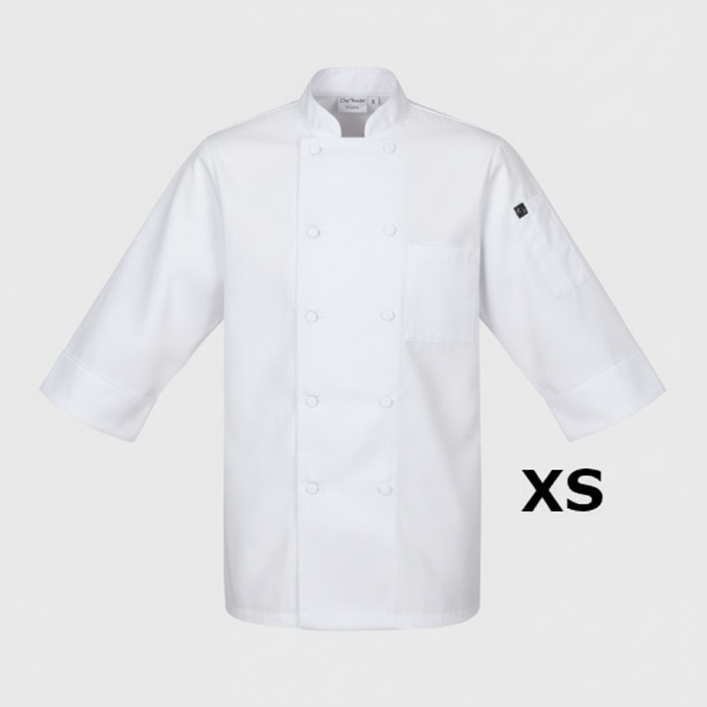 Chef Works Morocco Chef Coat 3/4 Sleeve White XS JLCLWHTXS