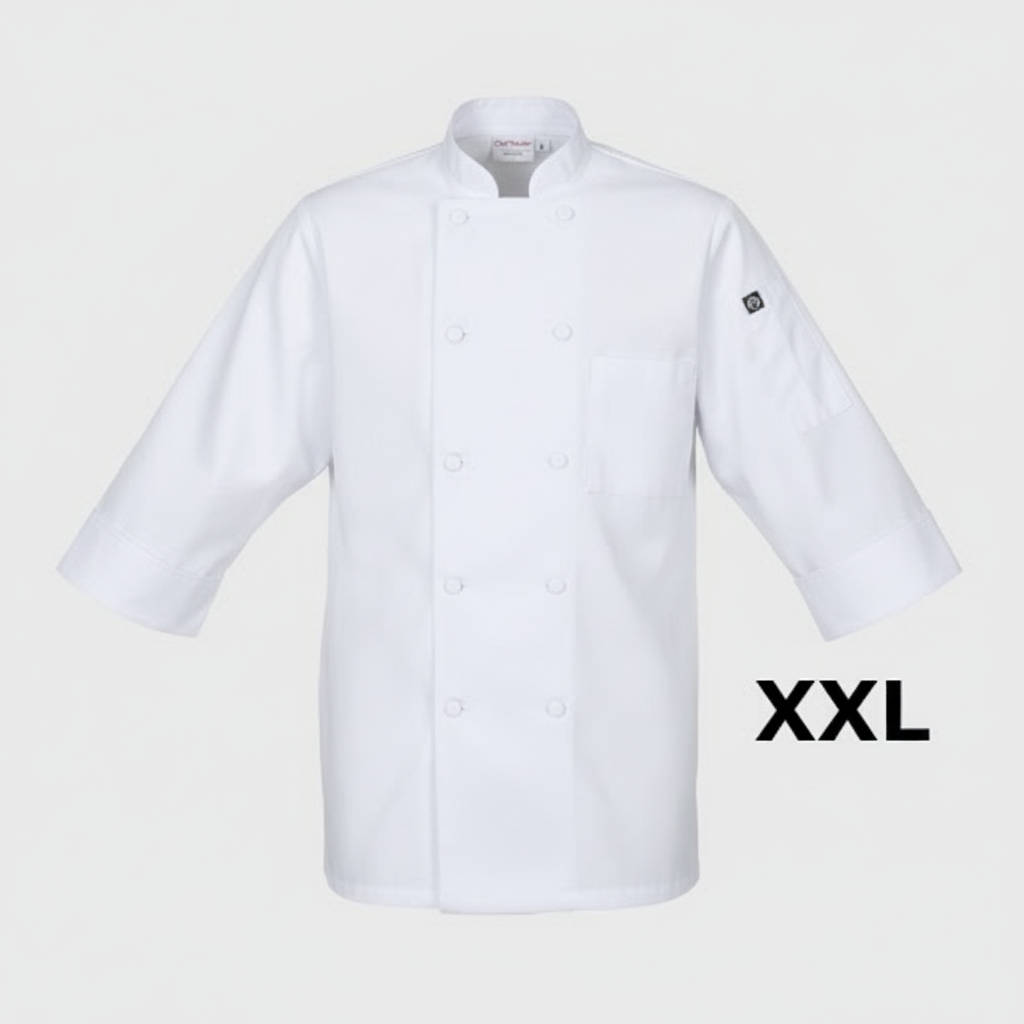 Chef Works Morocco Chef Coat 3/4 Sleeve White XXL JLCLWHT2XL