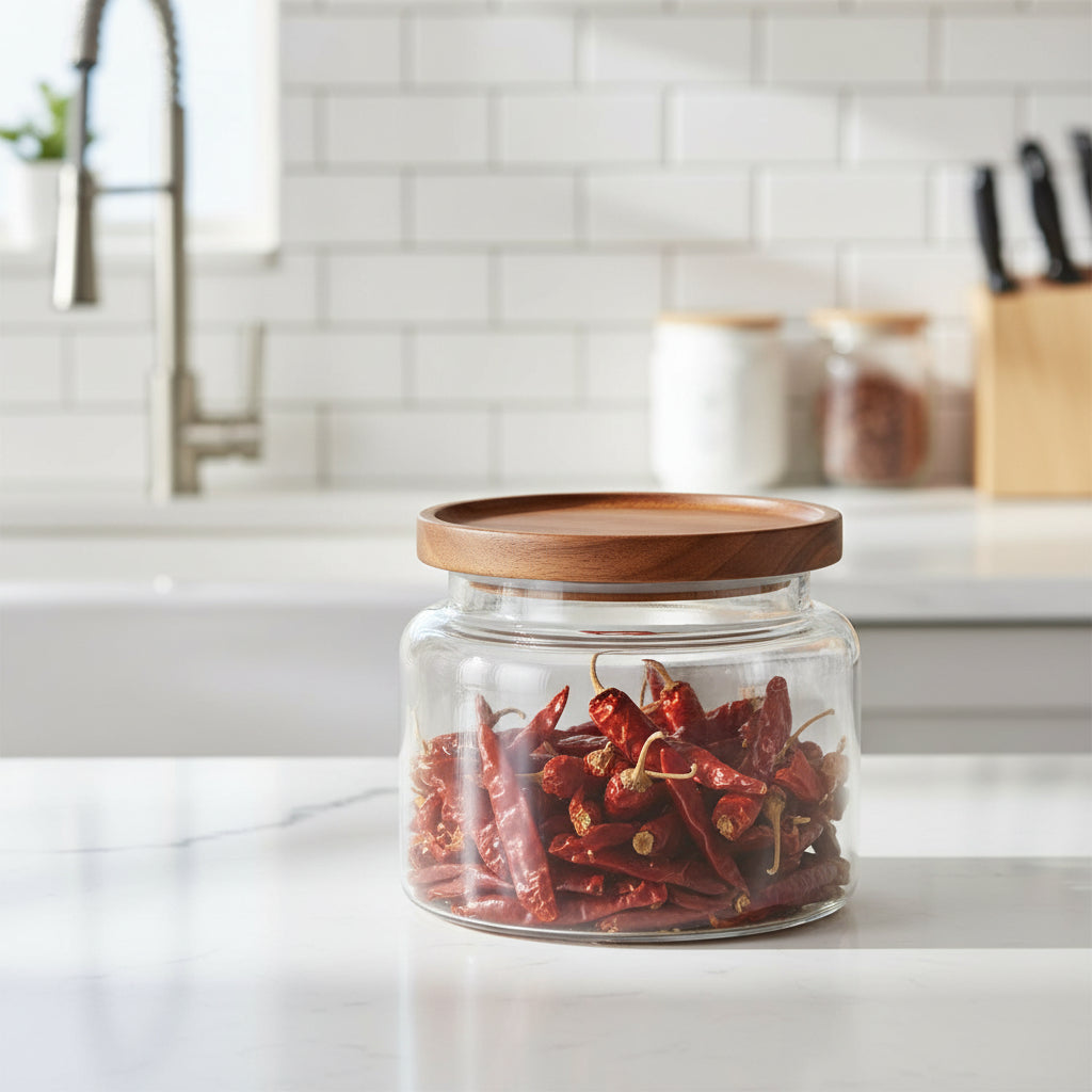 Anchor Hocking Mini Montana with Acacia Wood Cover 48 oz. (1400 ml.) 97692AHG17