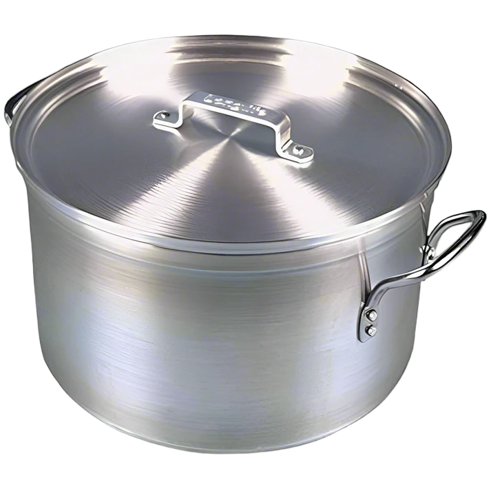 Large Indian Style Aluminum Sauce Pots (Patila) w/ Lid 90 Qt.