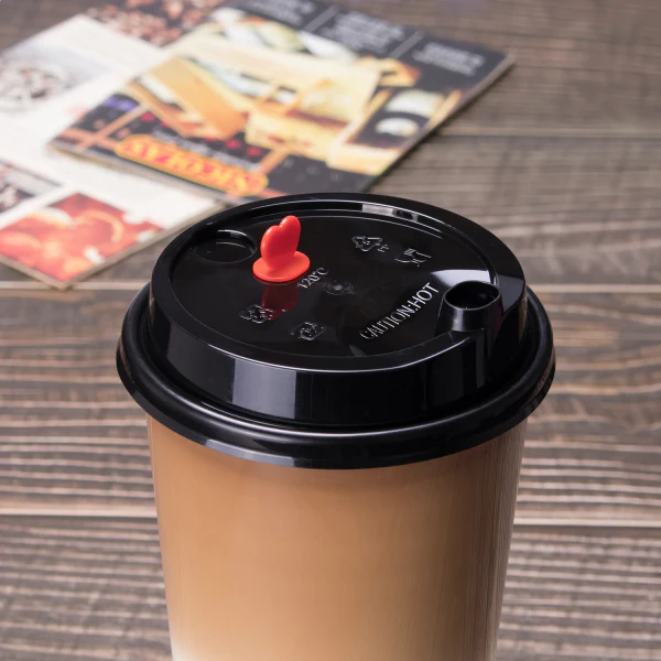 Plastic Dome Sip Lids For 16-24 oz Tall Premium PP Cups Black - 1000/Case