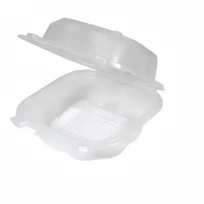 Genpak Clover Clear Hinged Sandwich Container 6" x 6" x 3" CLX225-CL - 300/Case