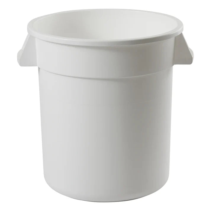 Round Commercial Trash Can 55 Gallon White