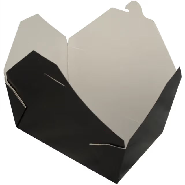Take Out Box Black Paper #4 7-3/4" x 5-1/2" x 3-1/2" - 160/Case