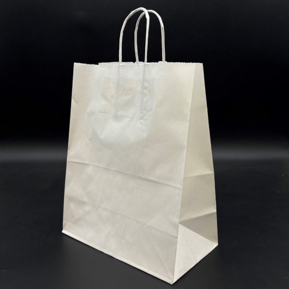 White Paper Shopping Bag Rope Handle 10" x 5" x 13" - 250/Bundle