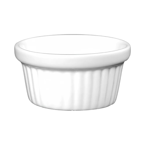 Yanco Fluted Ramekin European White 2 oz. RK-102 - 48/Case