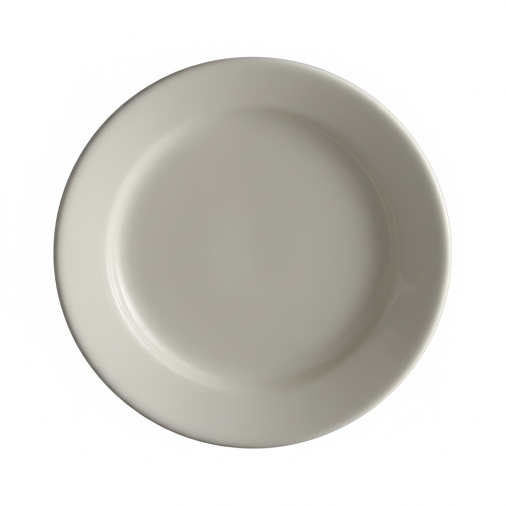 Yanco Ultima Cream White Round Rolled Edge Stoneware Plate 6.25" RE-6 - 36/Case