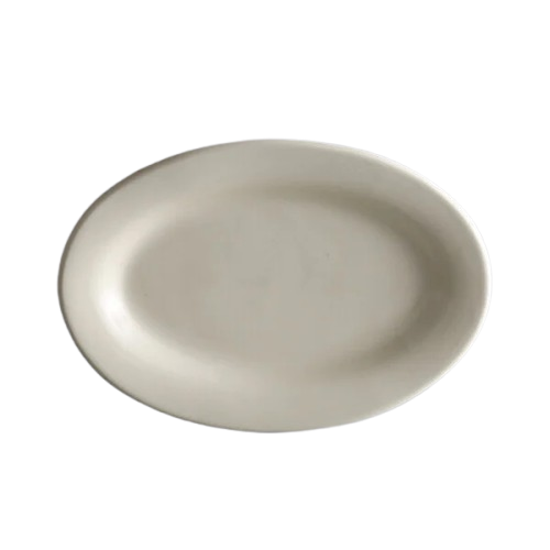 Yanco Cream White Round Rolled Edge Stoneware Platter 15-1/2" RE-51 - 12/Case