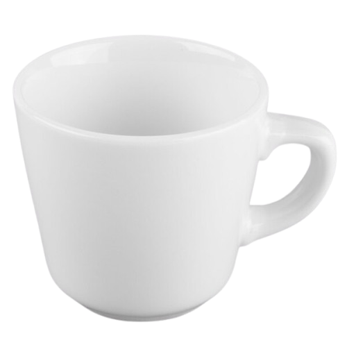 Yanco Bright White Round Rolled Edge Stoneware Tall Cup 7 oz. AC-1