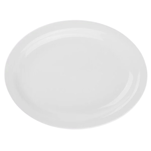 Yanco Ultima Bright White Round Narrow Rim Stoneware Platter 13-1/8" MA-14 - 12/Case