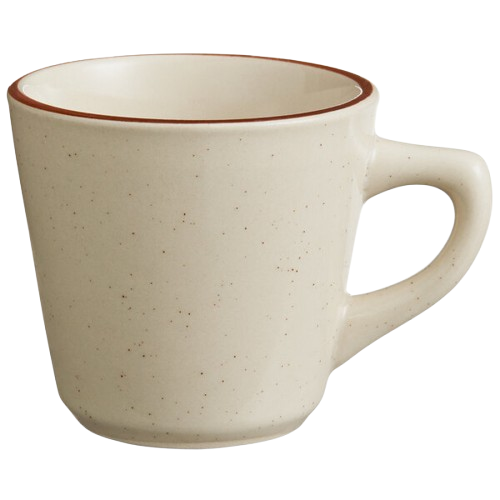 Yanco Ultima Brown Speckled Round Narrow Rim Stoneware Tall Cup 7 oz. BR-1