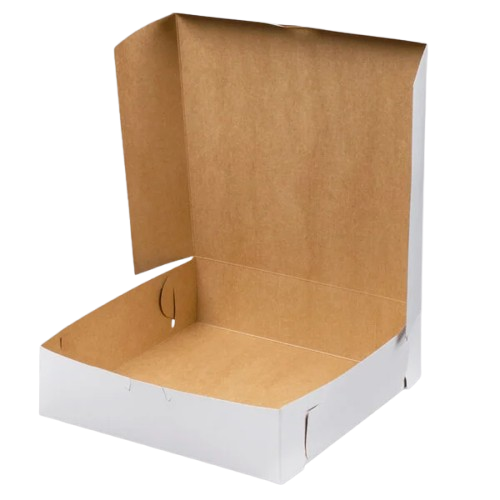 Bakery/Cake Box Lock Corner White 9" x 9" x 2-1/2" - 250/Case