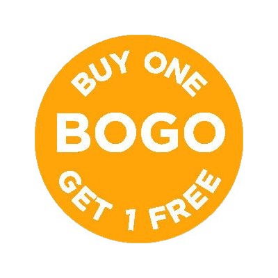 Coupon And Discount Label BOGO - Buy One Get 1 Free Icon - 1,000/Roll