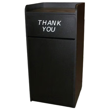 Oak Street Mfg. Trash Receptacle Black 22" x 44"