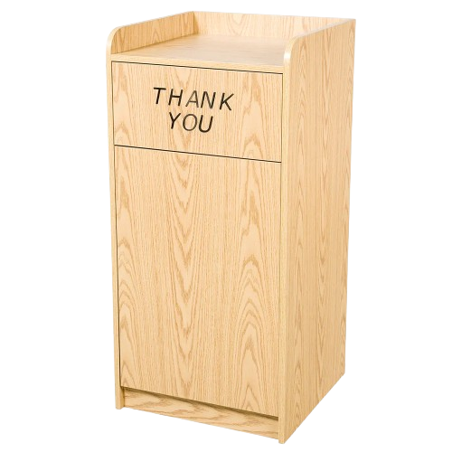 Oak Street Mfg. Indoor Plastic Decorative Trash Can 25 Gal Oak