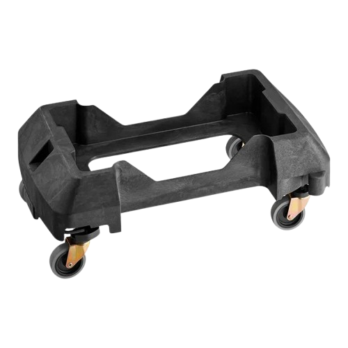 Black Trainable Slim Trash Can Dolly