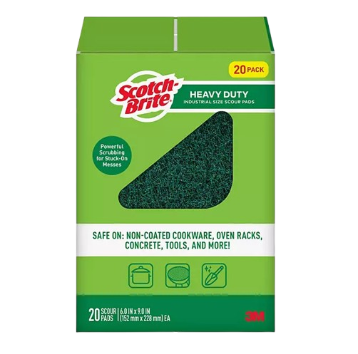 Heavy Duty Scouring Pads 6" x 9" - 20/Pack