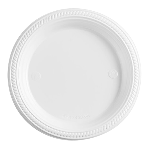 Dart Mfg. White One Compartment Plastic Plate 7" - 1000/Case